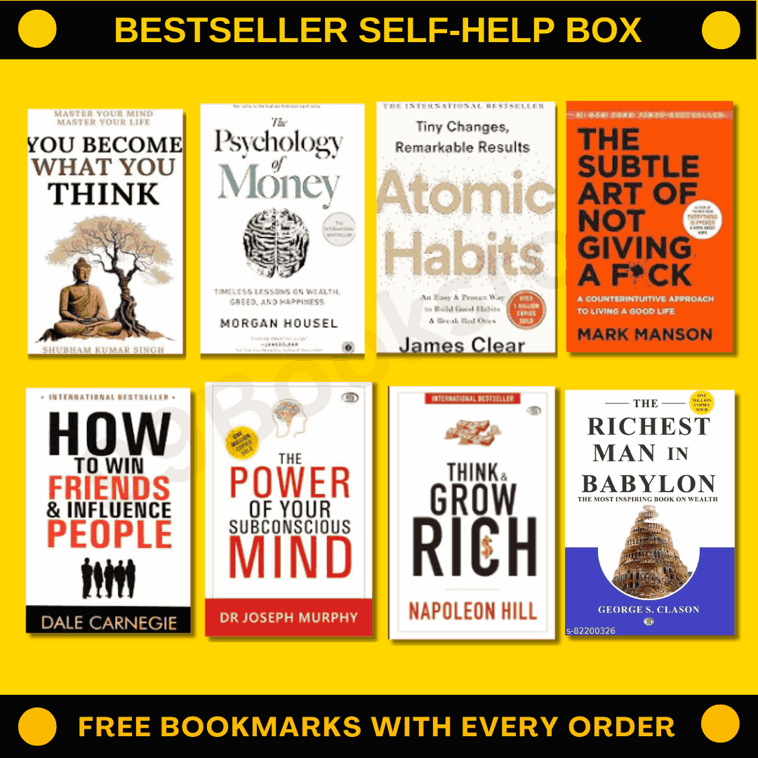Bestseller Self - help Box 8 Books COMBO - Book Monk