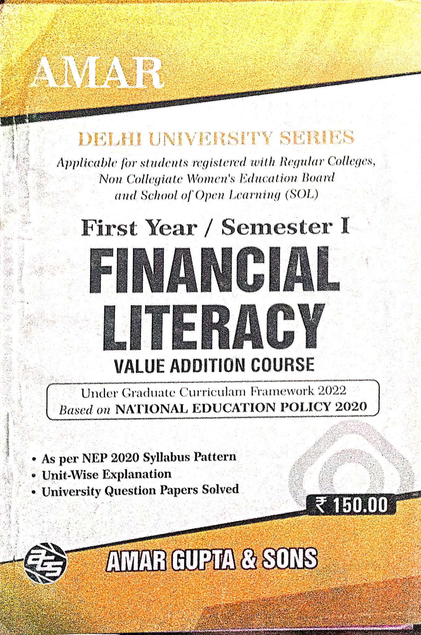 Financial Literacy (Value Added Course) - Book Monk